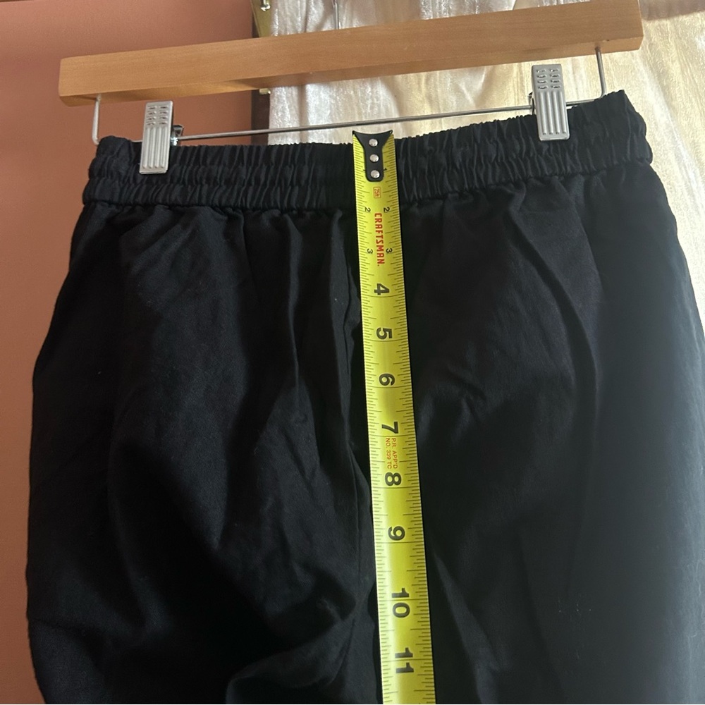 J. Crew Linen Cotton Blend Drawstring Pants Black Pull‎ On NWT Size 0 Petite - Picture 8 of 10